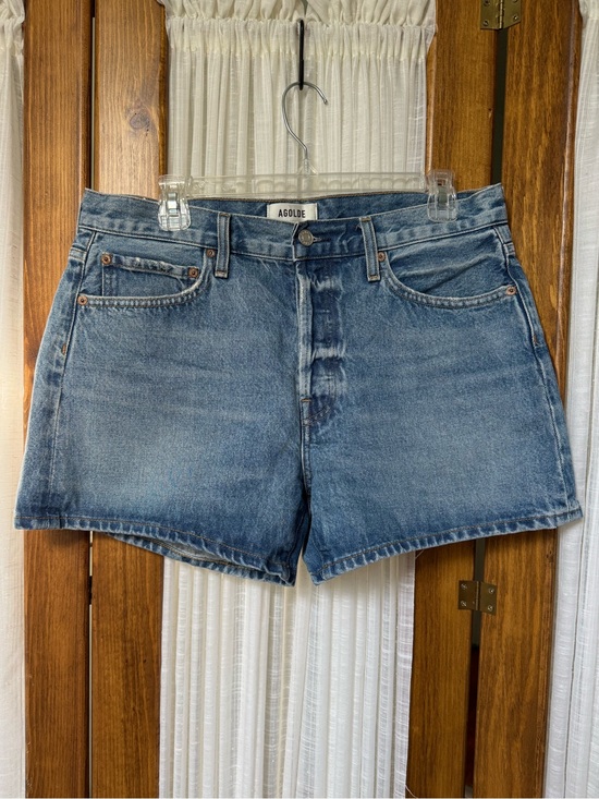Agolde Pants - Agolde Light Wash High-Rise Button-Fly Denim Shorts